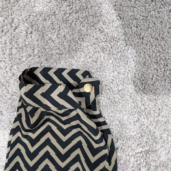 Chico's black label black and tan chevron print pants size 00 - Picture 2 of 6